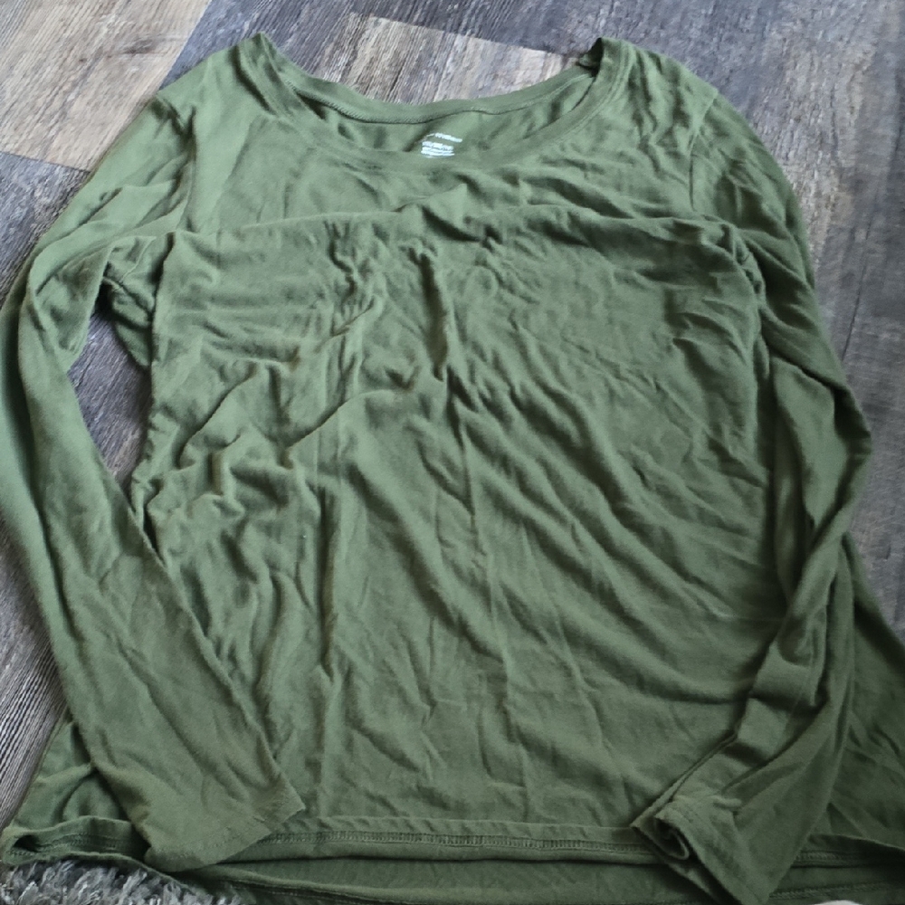 No Boundaries Forest Green Long Sleeve Women's Top